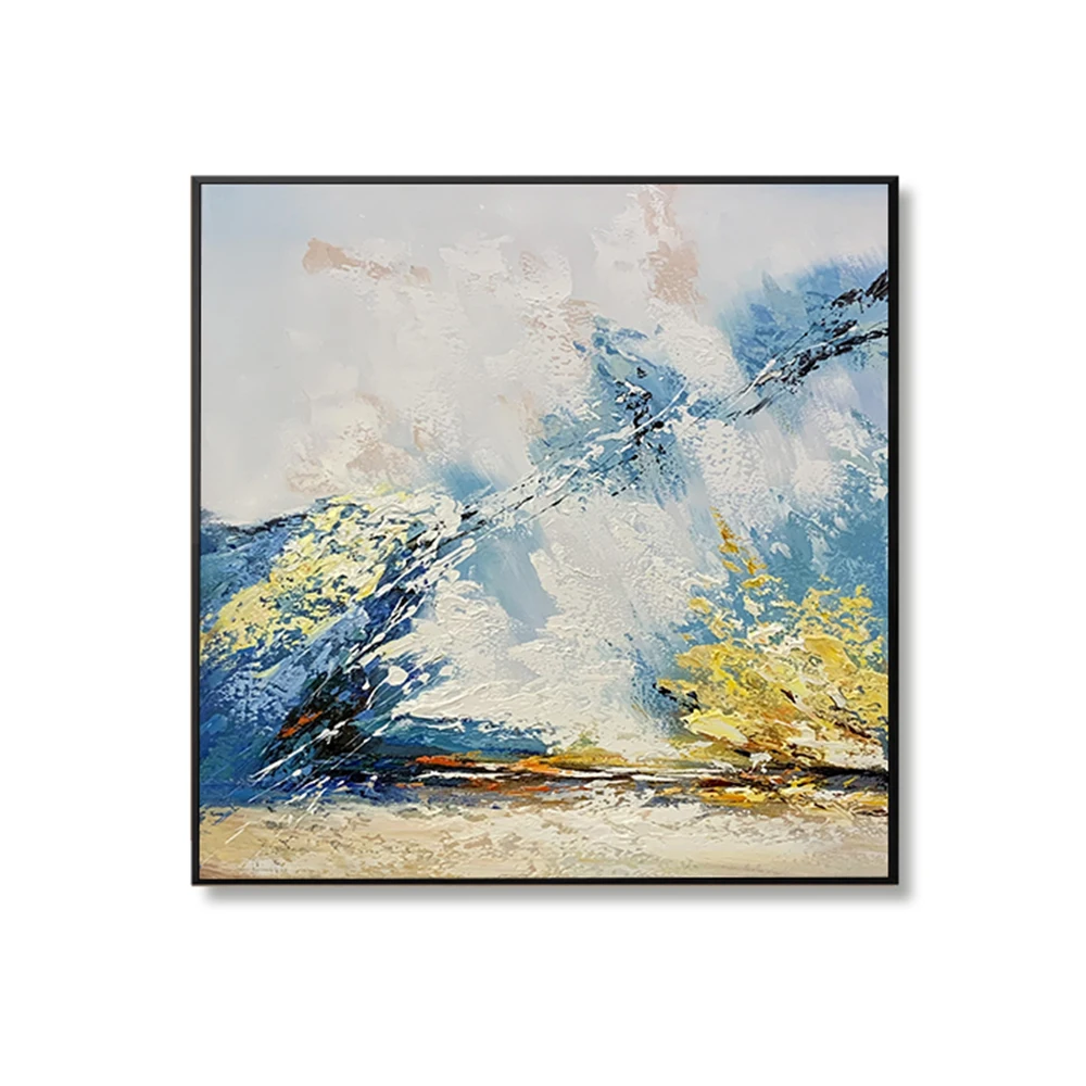 Абстрактная настенная Картина на холсте в скандинавском стиле ручная Картина Настенная картина для гостиной 20x20 дюймов/50x50 см