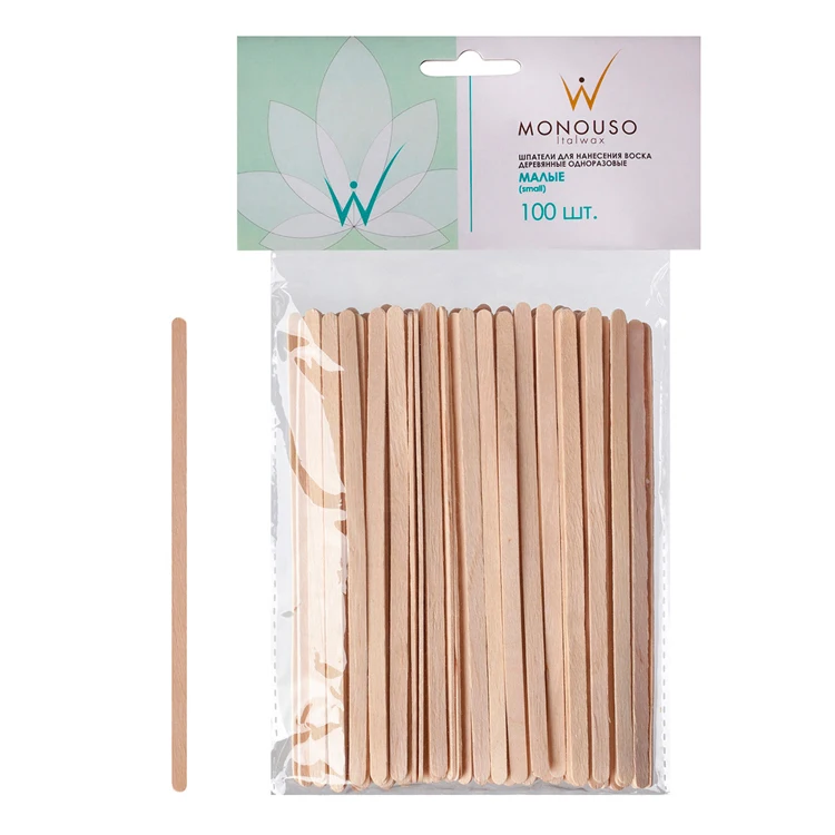 Wooden spatulas Small size 100 pcs (size 5x140 mm) professional tools for salons wholesale, depilate