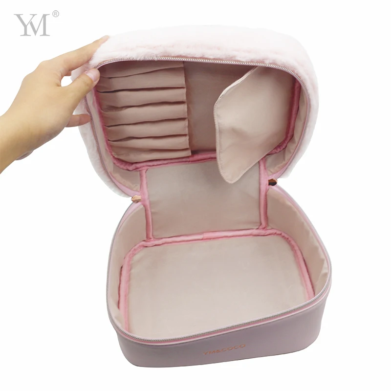 Designer handbag set hot sale custom logo  travel Large-capacity pink portable cosmetic bag