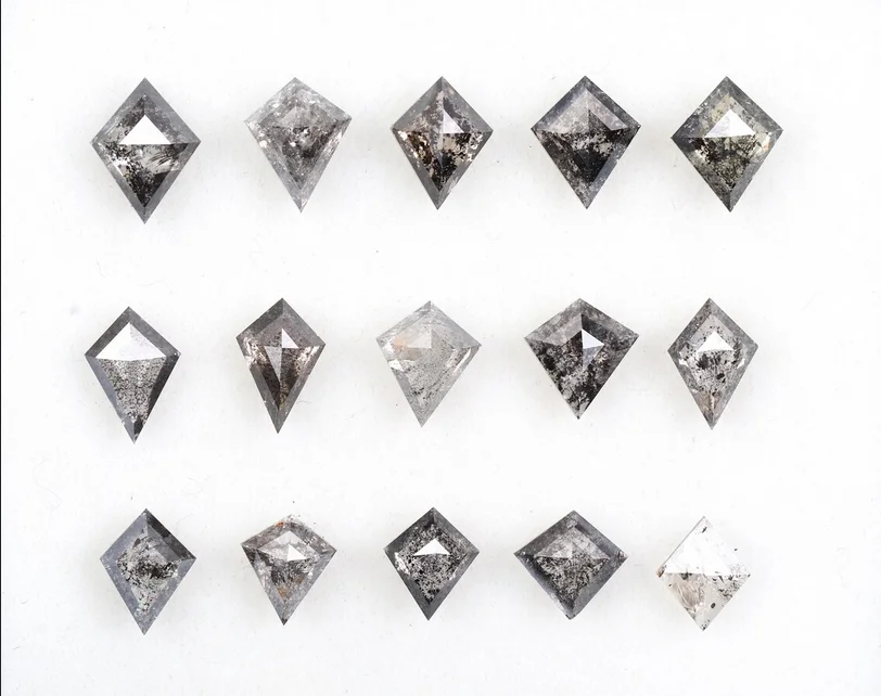 0.50 Carat to 1.00 Carat Size Kite Shape Salt and Pepper Diamonds 100% Earthmined,diamond salt and pepper