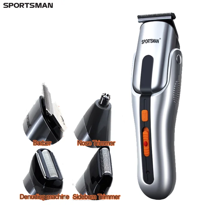 Sportsman 615 Multi-Functional Gray Shaver Nose Hair Trimmer Men Grooming Kit Professional Hair Clippers