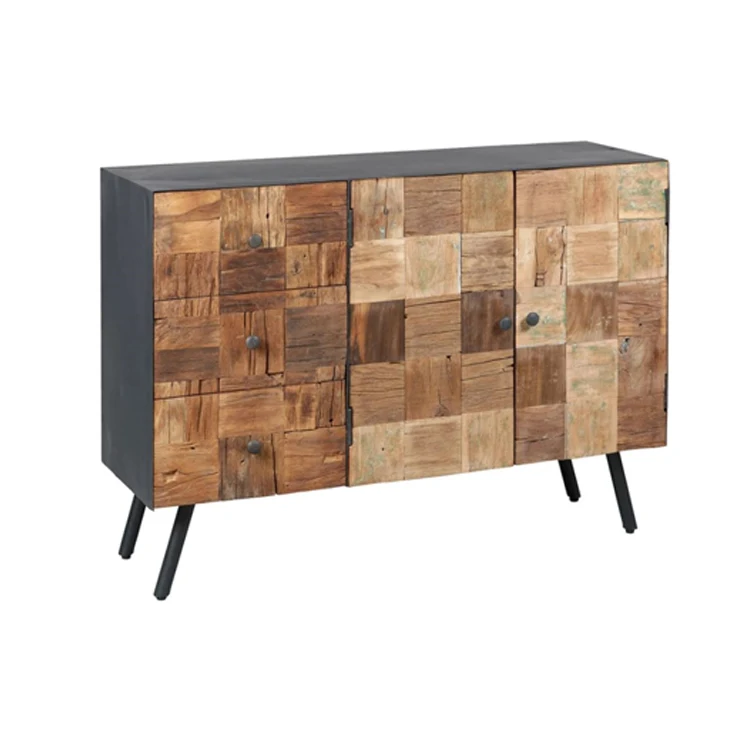 Bulk Selling Industrial & Vintage Furniture Wood Residential Storage Cabinet Wooden Sideboard 2 Doors 3 Drawers
