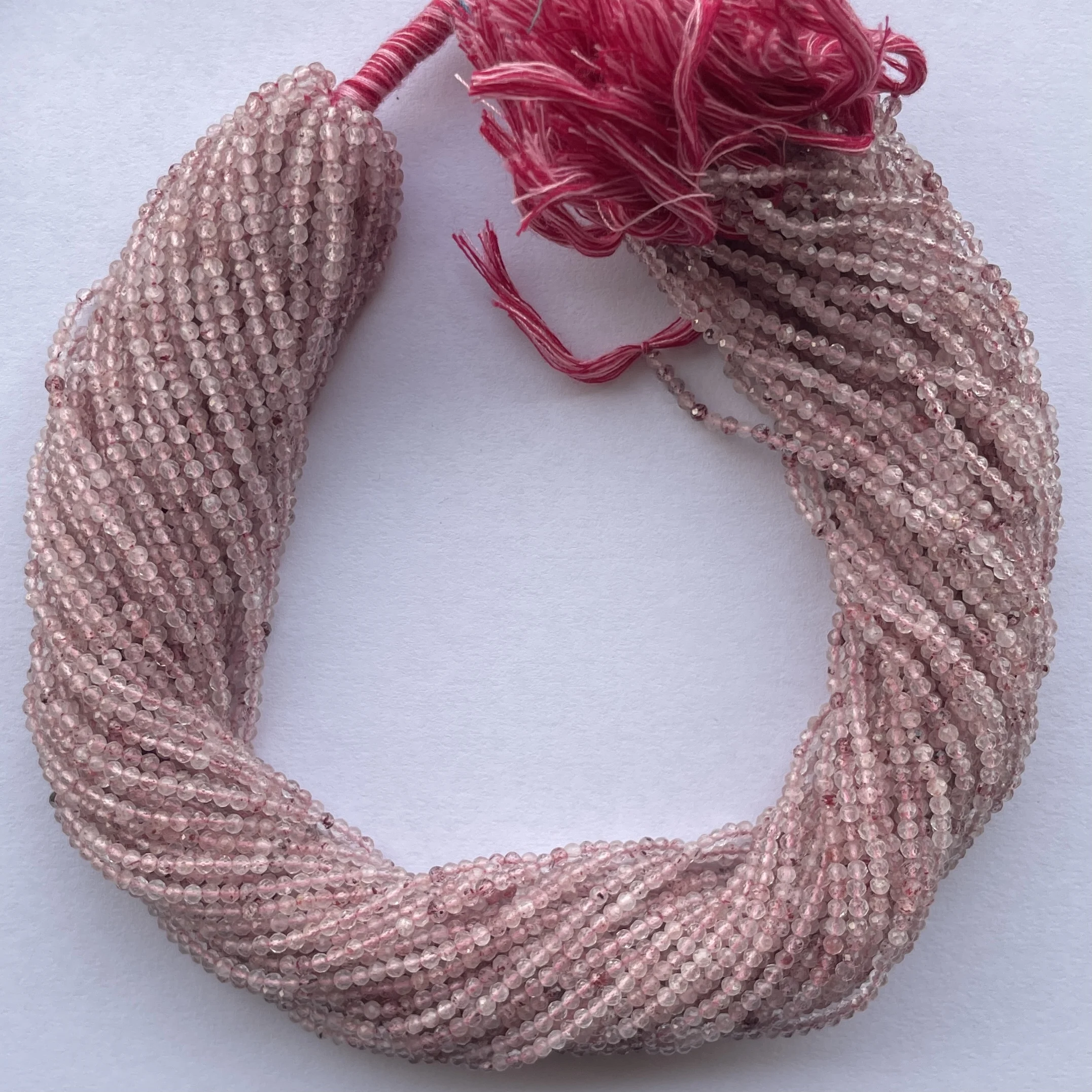 2mm 3mm Natural Micro Strawberry Quartz Stone Faceted Gemstone Latest Beads Strand Semi Precious Supplier Shop Online Regular