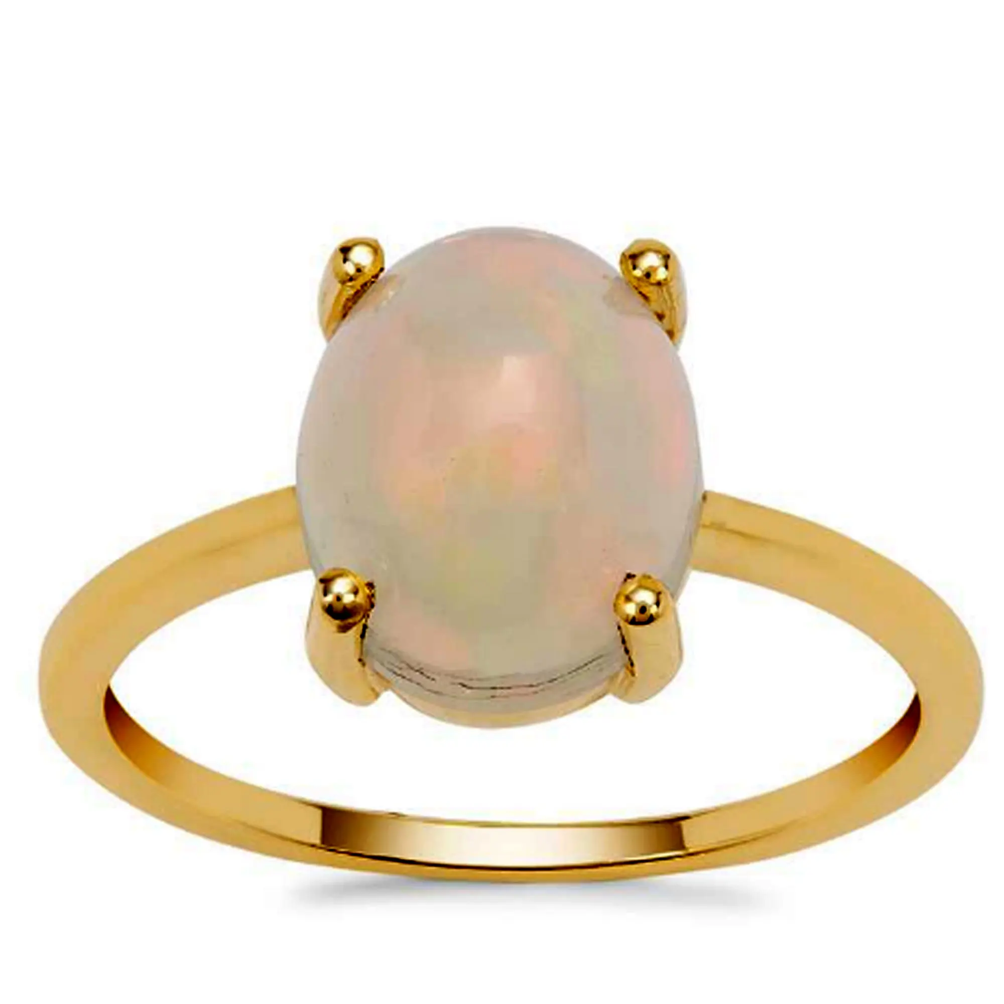 Natural Certified Opal Oval 10*14mm Handmade  14k Yellow Gold Ring Jewelry Wholesale Factory Price