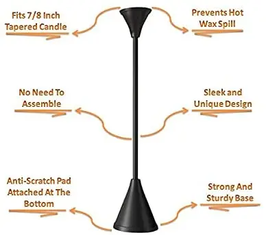 Factory Prices Candle Holder Black  Centerpiece Acrylic Glass Candle Holder Candlestick Holder For Decoration Uses