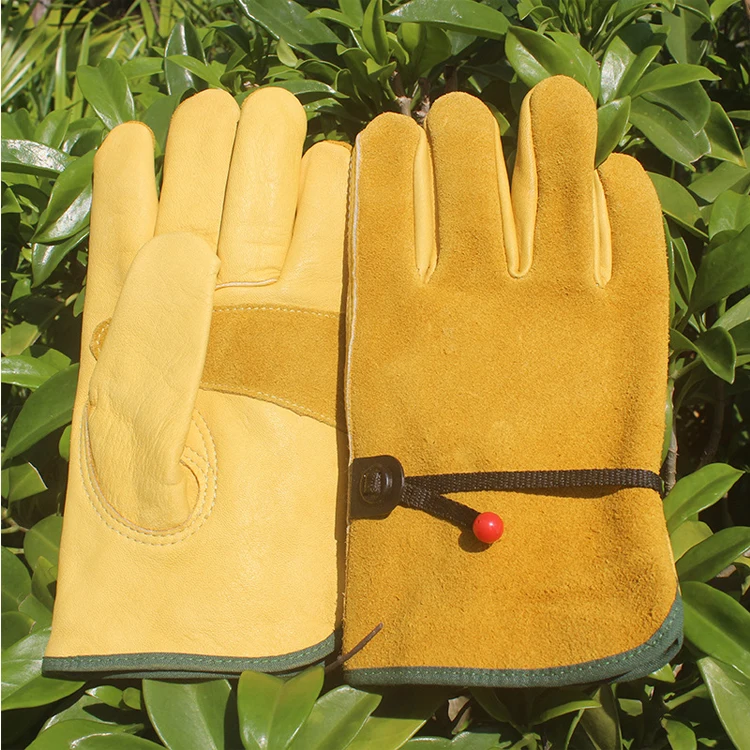 Wholesale high quality anti slip Hand safety Grain Cowhide labour  Leather General Purpose Safety Working Gloves