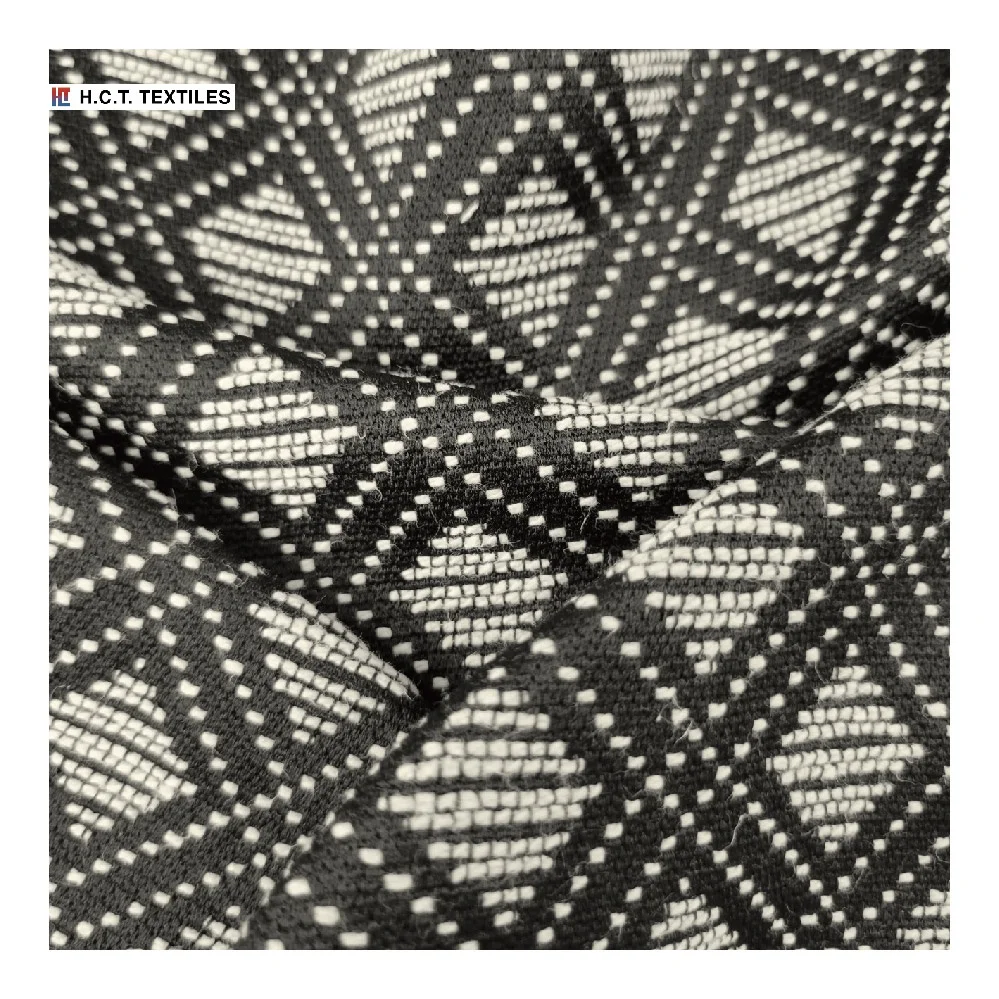 Taiwan made woven Diamond Pattern 320g Cotton Polyester  CVC Jacquard for jacket