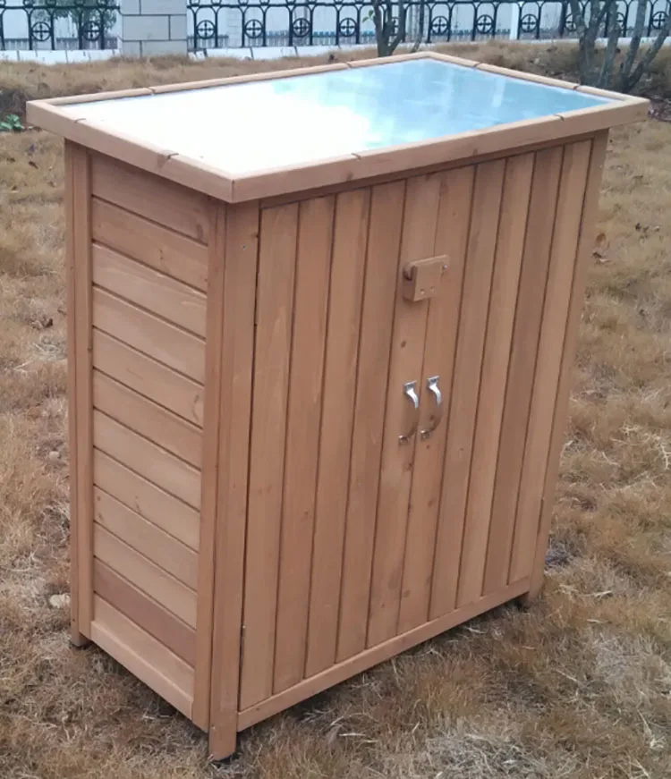 Cupboard Weatherproof Utility tall Storage Lawn Mower Cabinet supplier wooden Garden Furniture outdoor tool shed wholesale