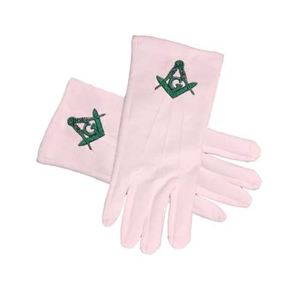 Hands Wear Masonic Gloves With Custom Logo Embroidery For Sale