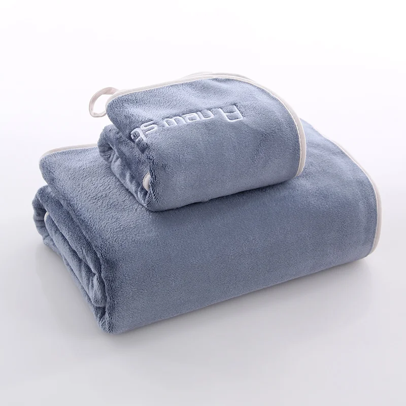 
Factory hot sell high quality breathable customized embroidery logo microfiber floding towels set with face towel bath towel 