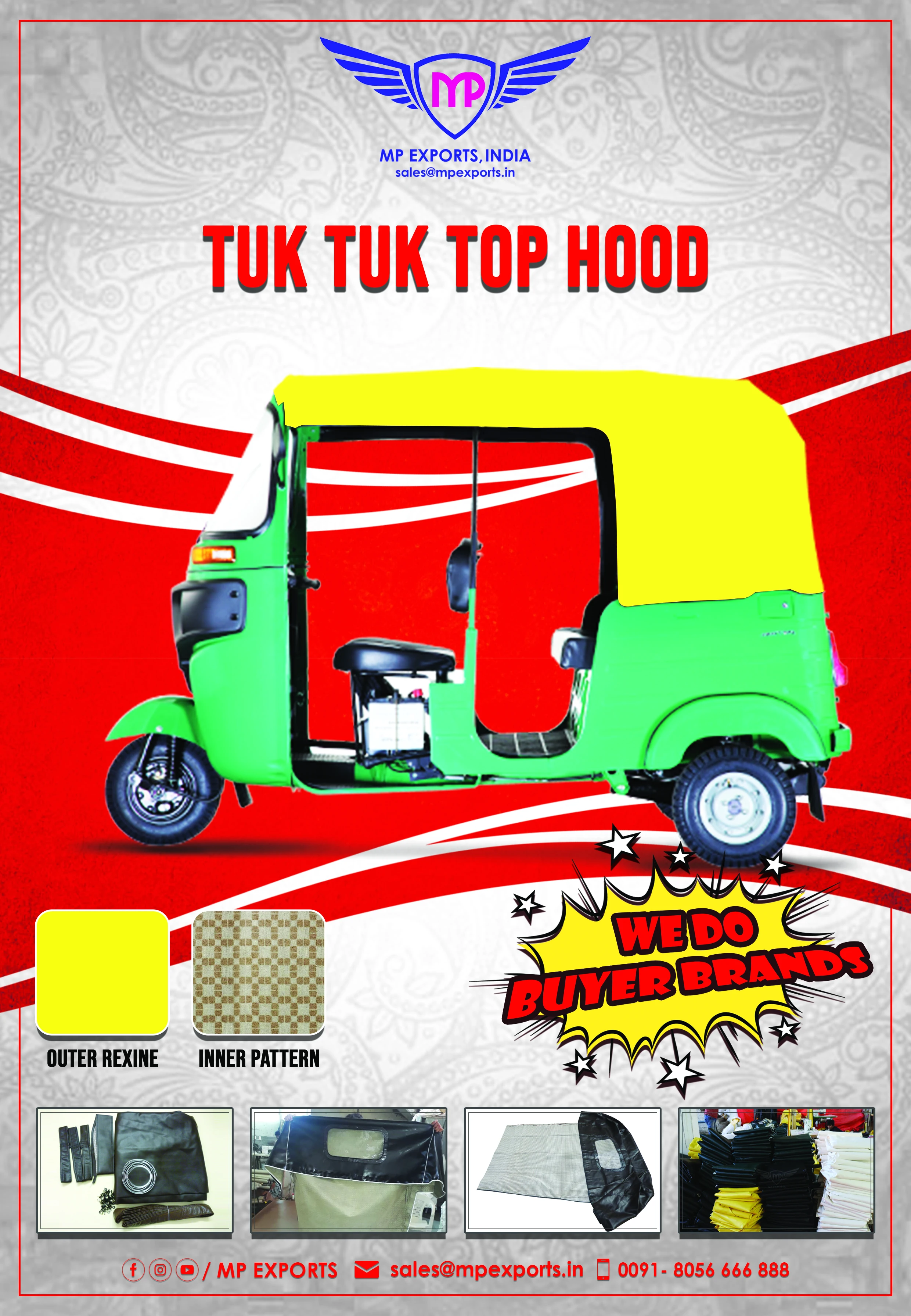 Fast selling Canopy carpa Top hood for Bajaj Ape Tvs tuk tuks three wheelers moto taxi Motorized Tricycles at best price iraq