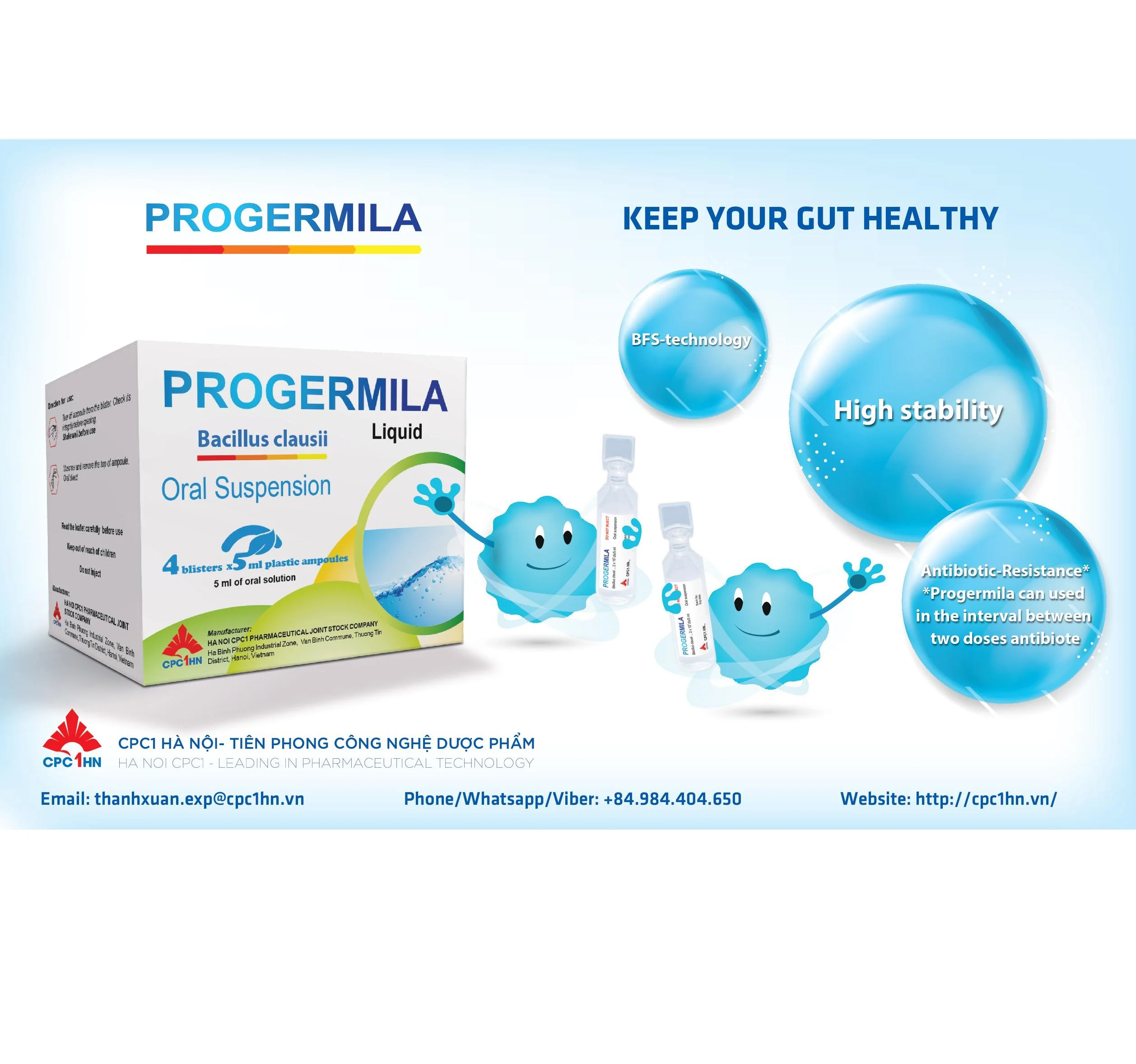 Жидкость для полости рта против диареи по лучшей цене, добавка для здоровья с использованием технологии BFS для детей и семьи, пробиотик Bacillus Clausii