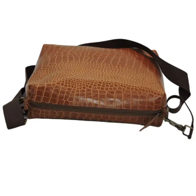 100% Real Leather Zipper Closure Leather Men Bag Casual Business Customized Cross body Male Shoulder Bags Sling Messenger Bag