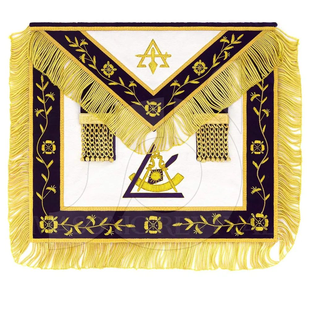  Высококачественный масонский товар кожаный фартук с вышивкой Masonic Regalia логотипом для