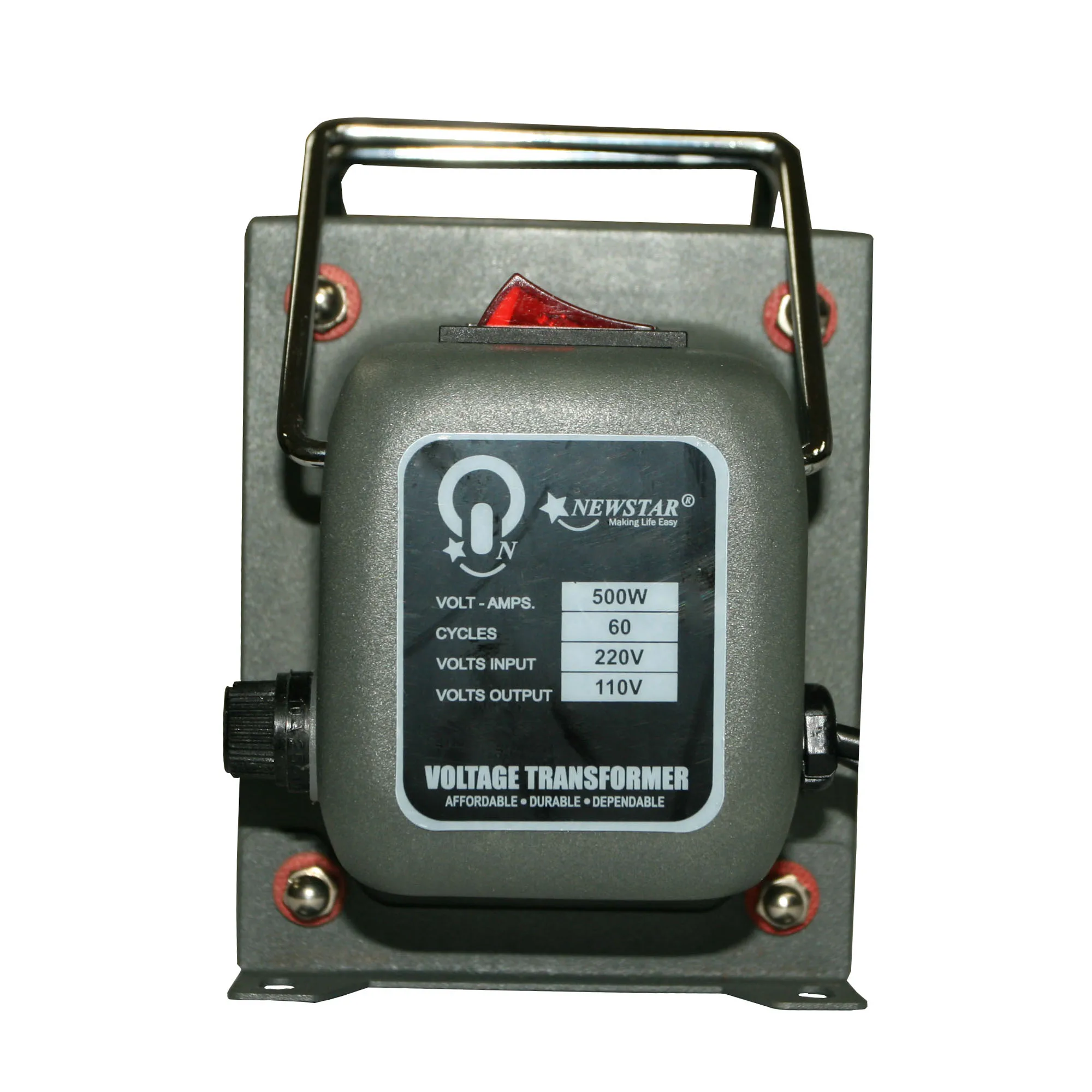 Newstar NVT-W500/E Original Step Down Transformer 220VAC Input 110VAC Output 500Watts Heavy Duty for Appliances