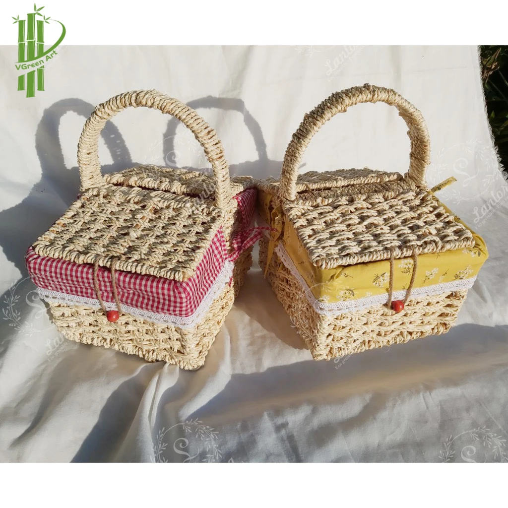 Handicraft Woven Bamboo Basket With Handles For Home Storage, House/Kitchen Decoration, Bamboo Fruit Basket For Wholesales