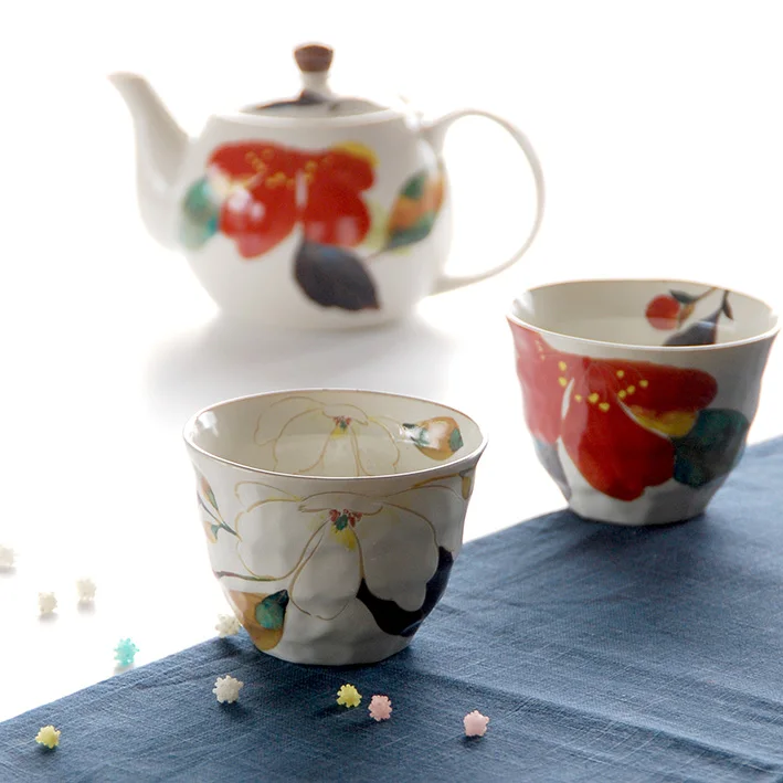 
Flower gallery simple style fancy ceramic porcelain teapot set 