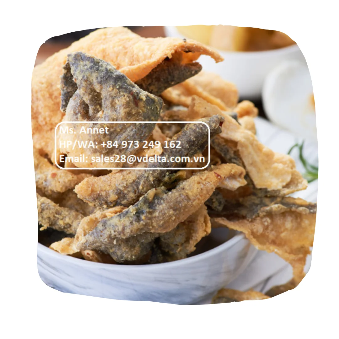 Deep-fried Fish Skin with Salted Egg  / Spicy Fried Fish Skin //Ms.Thi Nguyen +84 988 872 713