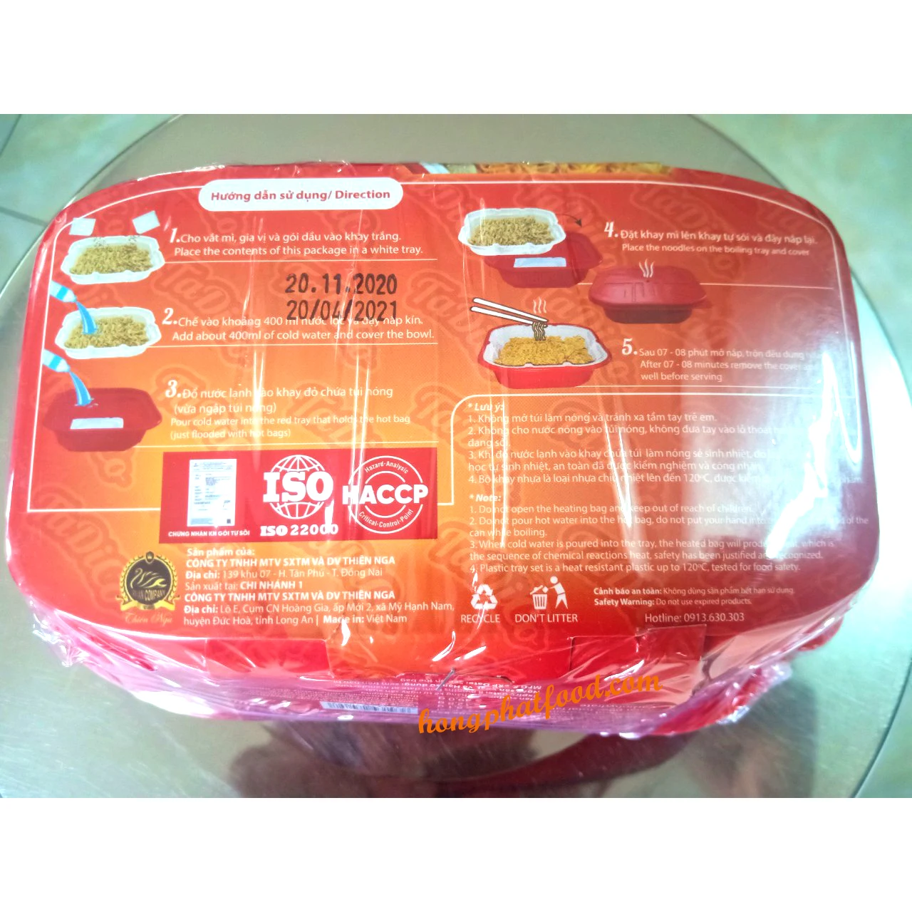 Tadico self heating/hot pot instant noodles - tomyum