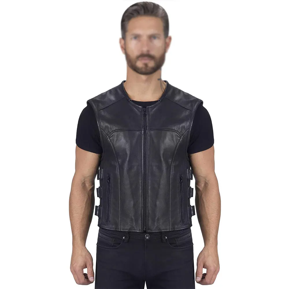 
Motorcycle Leather Vest For Bikers USA Bikers Cowhide Leather Vest For Sale Online Wholesale Leather Vest 
