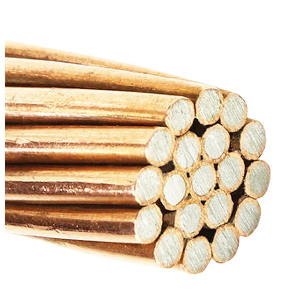 19 Strands 9AWG Hard-drawn Copper Clad Steel Copperweld Wire 40% Conductivity for Earthing System