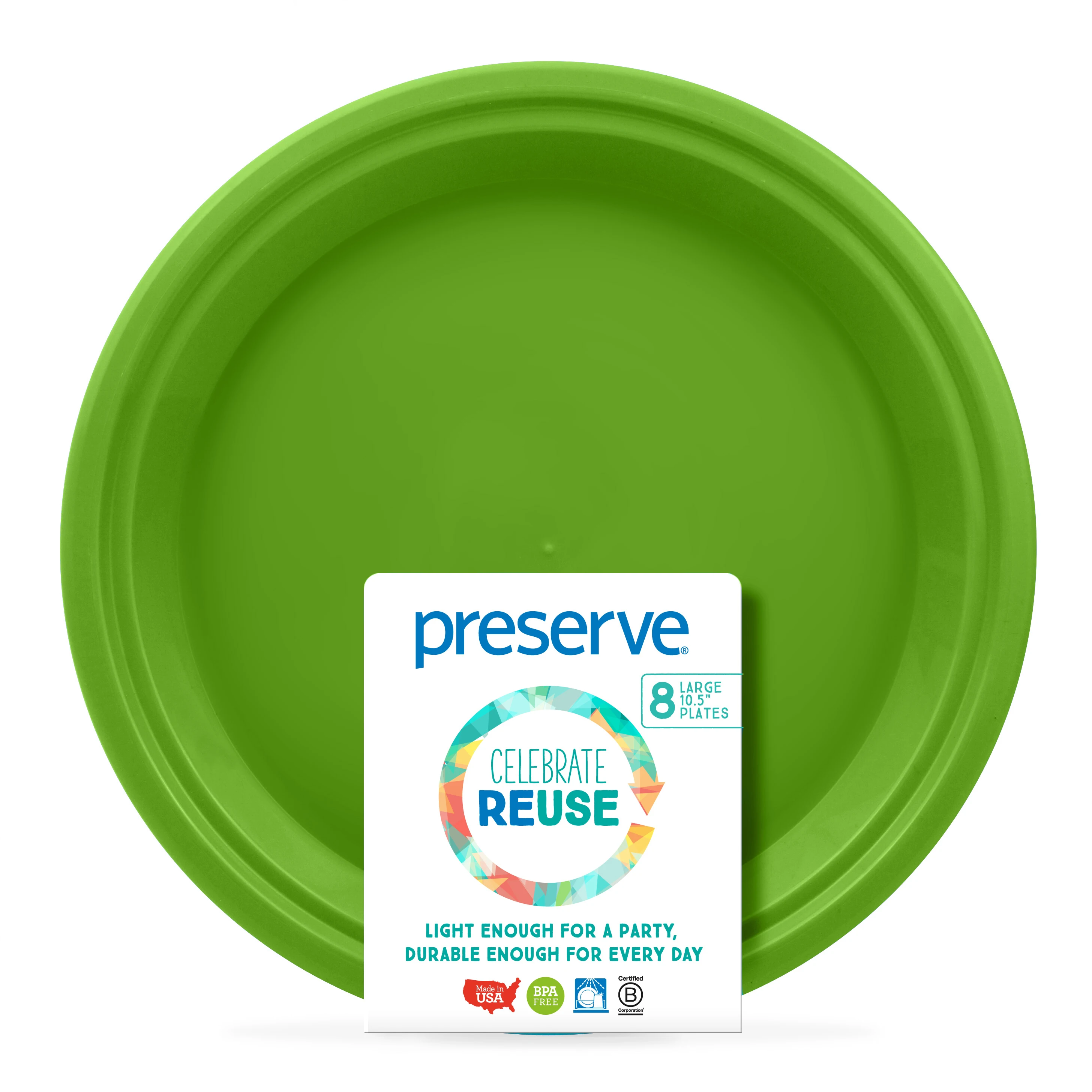 
Preserve On the Go Large Plates 8ct Apple Green, Case of 12 