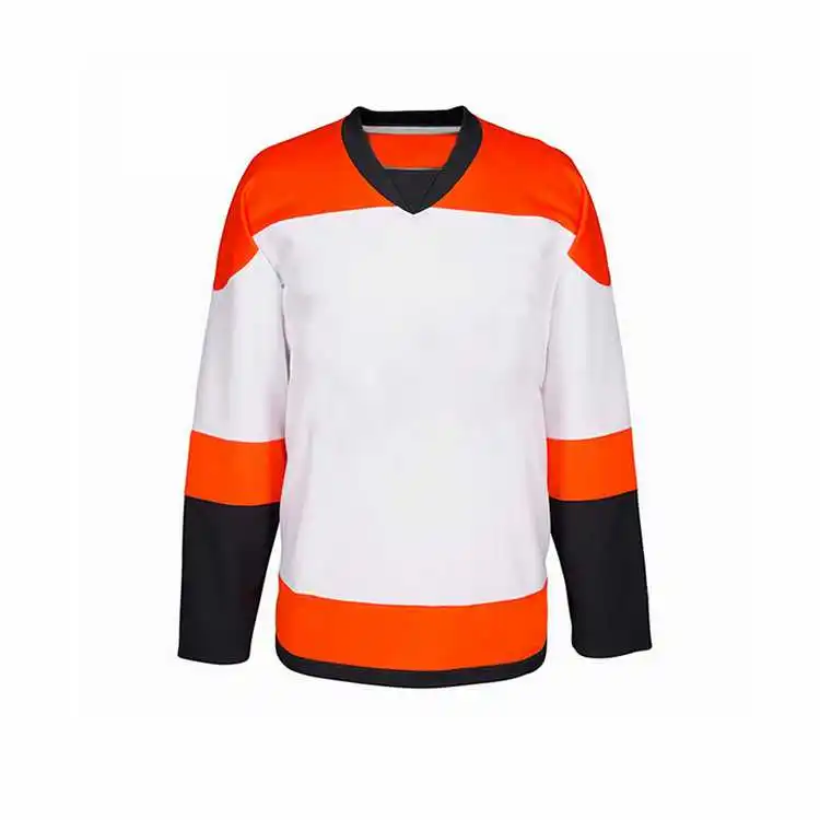 Full Sleeve Polyester Sublimated Ice Hockey Jersey Yellow Color Comfortable Polyester made Jersey
