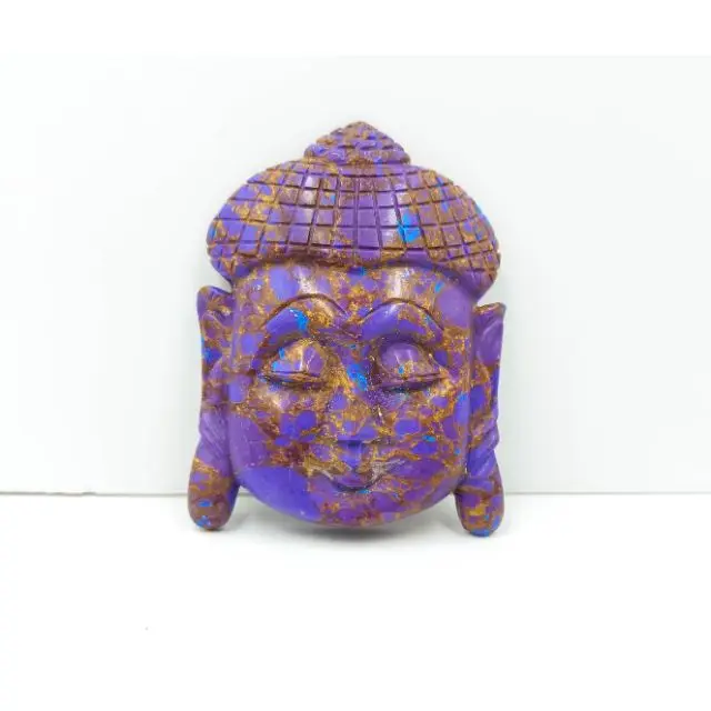 Copper Turquoise Flat Buddha  Decorative Religious Sitting Buddha Statue Sculpture at wholesale price