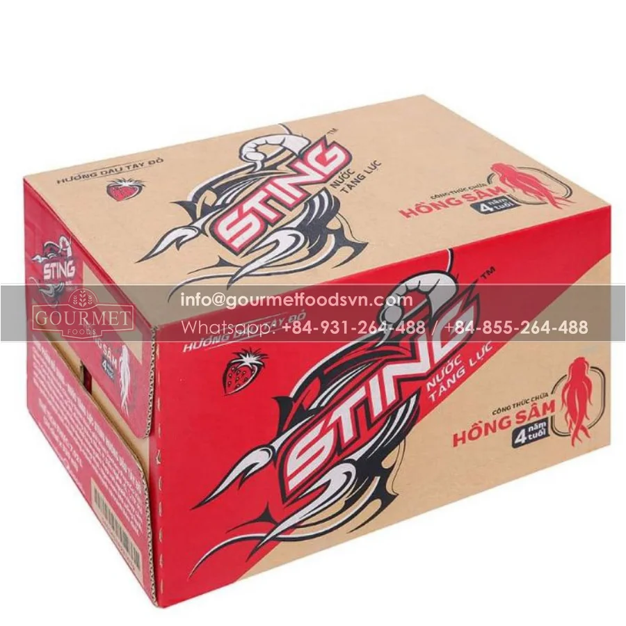 Энергетический напиток с клубникой 320 мл банки безалкогольные напитки основной ингредиент женьшень сладкий вкус объемная упаковка сертифицированная халяль