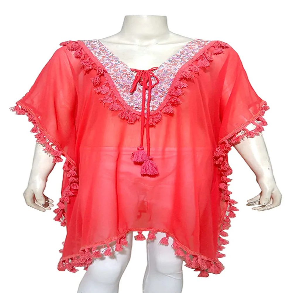 2024 Новая модная женская пляжная одежда кафтан свободного размера шифоновое платье-накидка с цветочным узором однотонный купальник принтом на