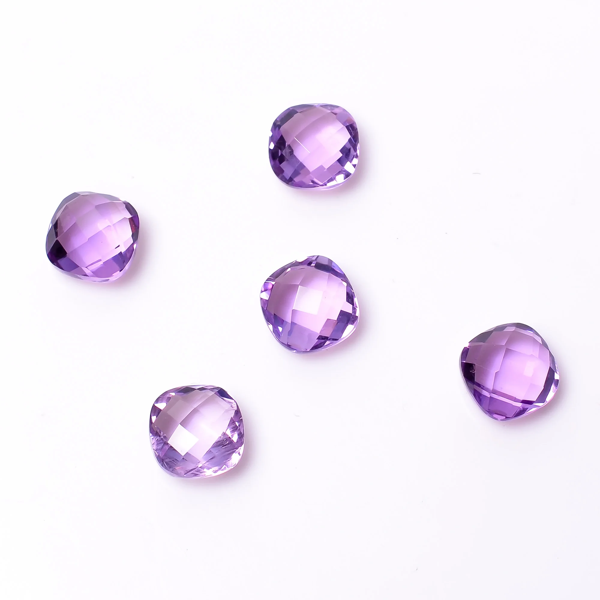 Natural Amethyst Faceted Calibrated Necklace Cushion Briolette Cut Wholesale Jewelry Making Fancy Pear Cut Styles Available