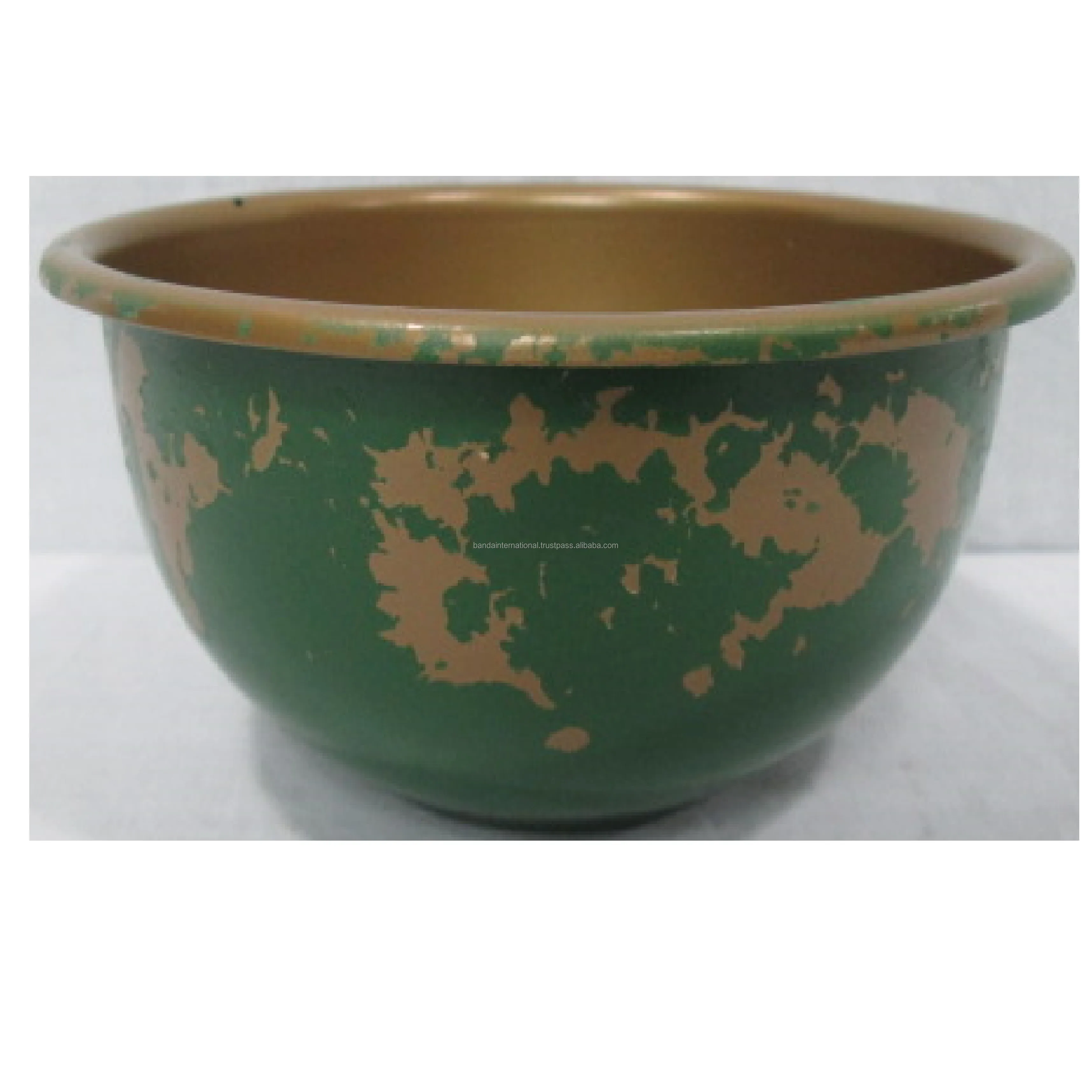 Indian Wholesale Top Quality Hammered Metal Flower Pots Green Color Galvanized Flower Planters