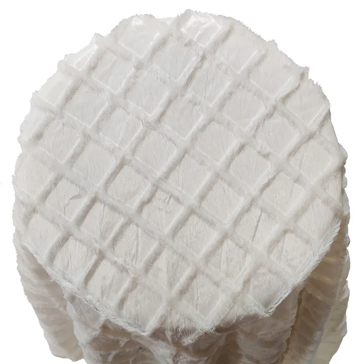 pv velvet Square recycled knitted embossing White minky polyester jacquard homtextile plush fabric