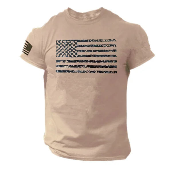 USA Distressed Flag Men T Shirt Patriotic American Tee