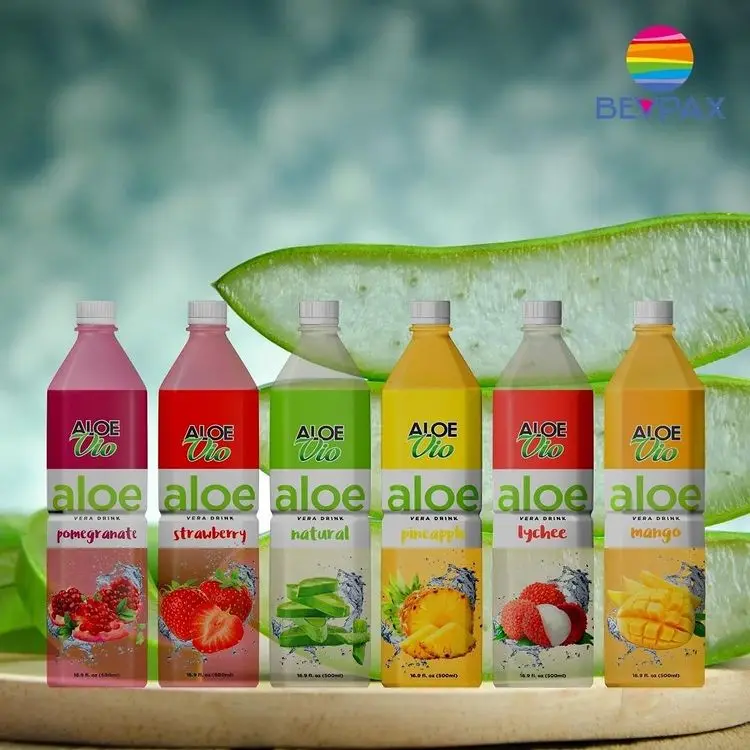 Beverages VIO Aloe Vera Drink 500ml 1500ml - No Sugar Low Calories -  Tropical Juice flavors