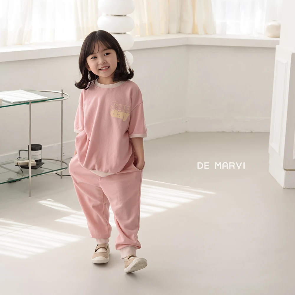 DE MARVI Kids Toddler Matched Elastic Waist Sweatpants Boys Girls Trousers Wholesale Korean Manufacturer MADE IN KOREA