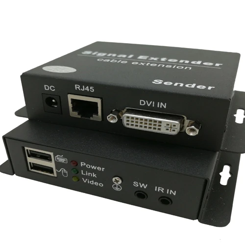 
DVB-70DU IR Remote Control USB Keyboard Mouse Support DVI Video Extensor RJ45 Cat5e Uncompressed 70m 4K DVI KVM Extender 