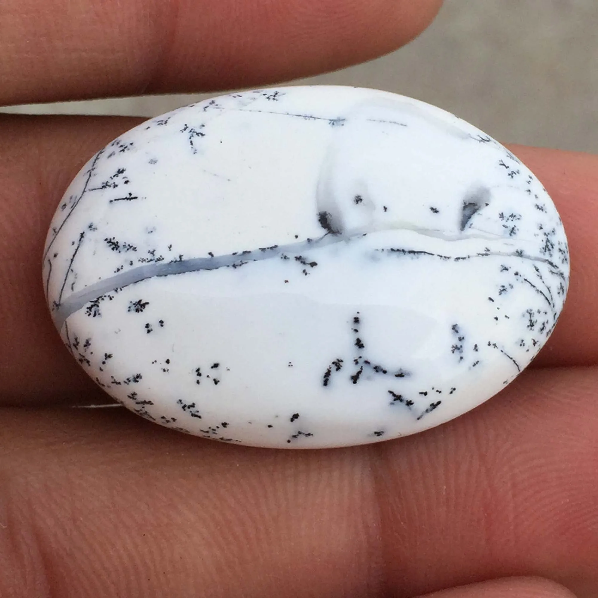 White Dendrite Opal Loose Gemstone Cabochon Crystal Healing Wire Wrapping Wholesale Price Stone