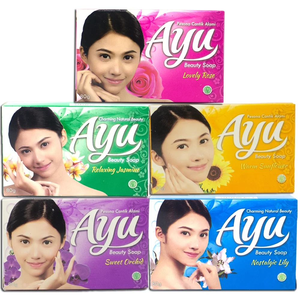 
Ayu Beauty Soap / Bath Toilet Soap Natural Flower Extract with Vitamin B & E 