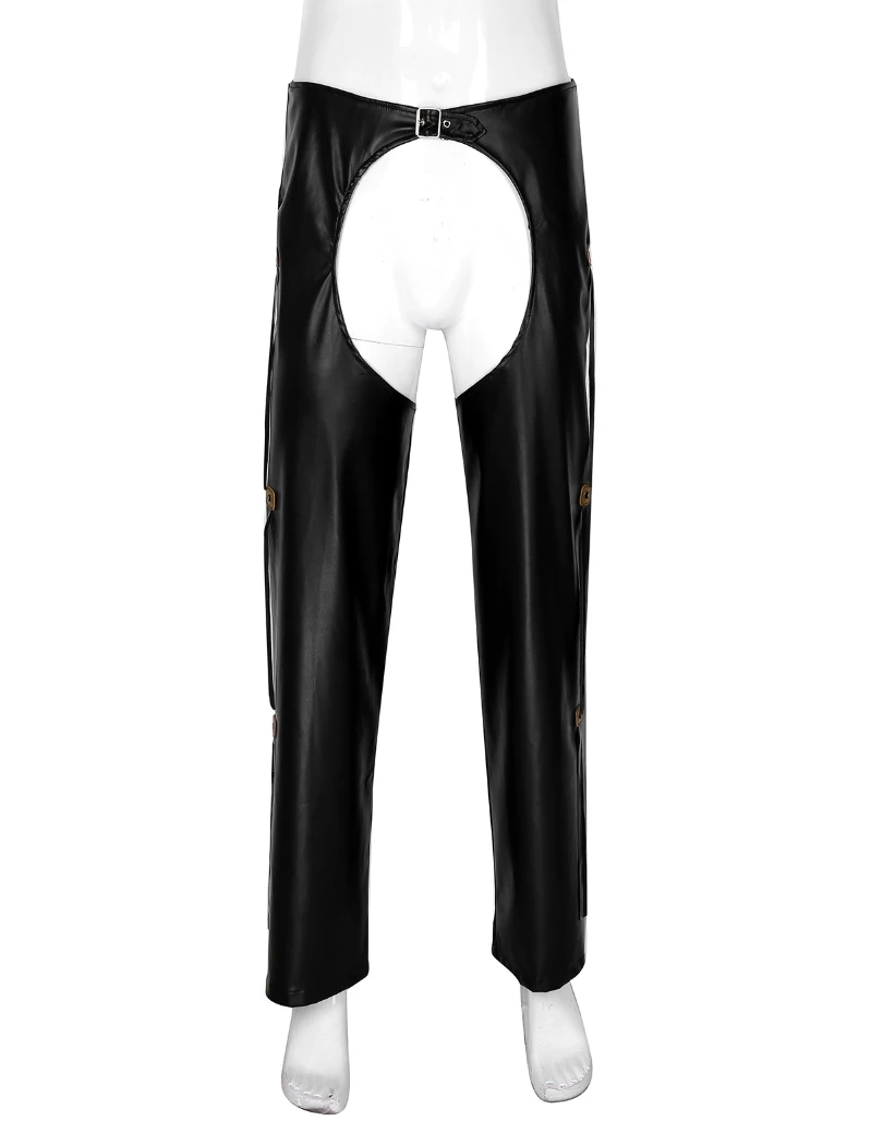 Оптовая продажа дешевые мужские брюки из натуральной кожи черные кожаные новые гей-брюки