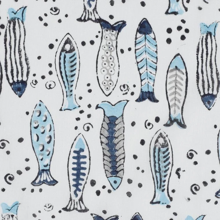 Designer Handmade Cotton Fabric Printed Cotton Fabric Indigo Blue Cotton fabric