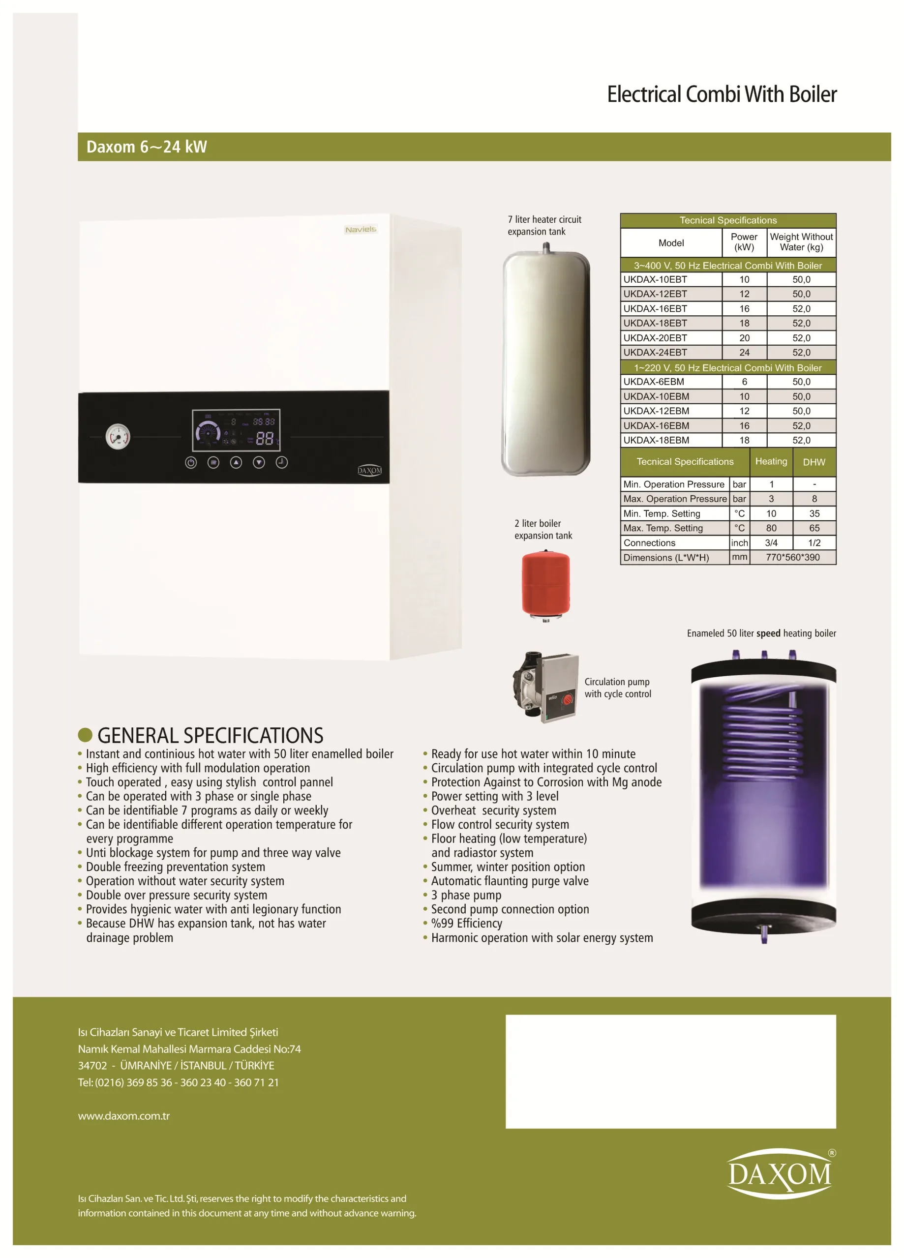  Electric Boiler with built-in tank 50