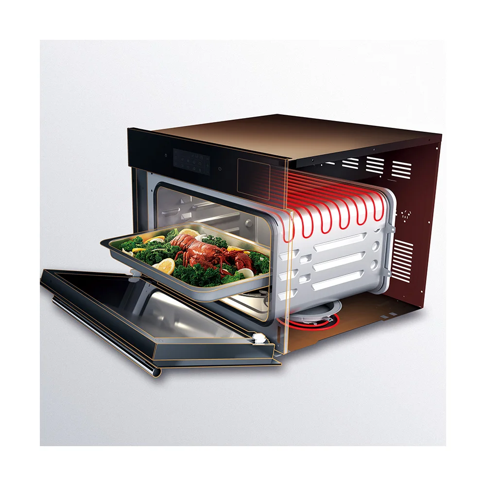 S1 LCD display 40L capacity built-in steam convention air fryer oven with steam