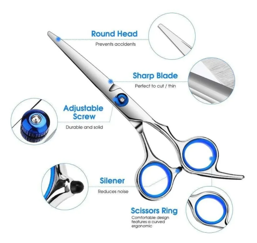 Набор ножниц из нержавеющей стали для стрижки волос, профессиональные салонные инструменты для филировки, 10 шт.