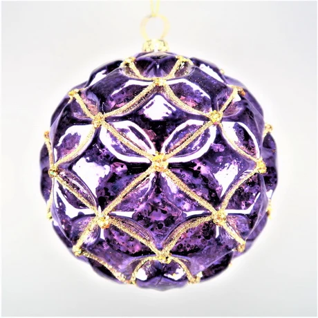Christmas Decoration Light Blue Glass Twisted Ball Ornament