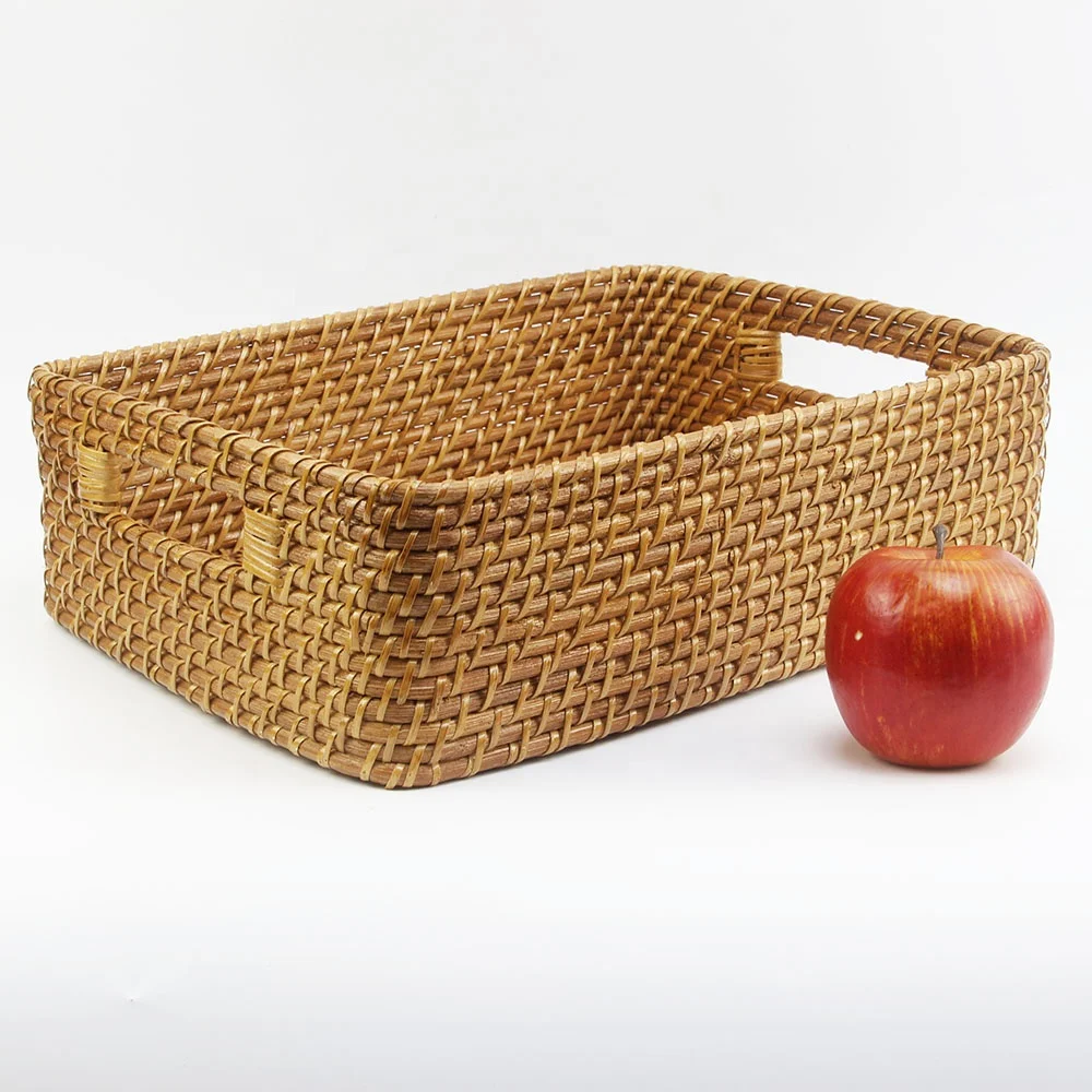 2022 Hot Selling Natural Material Rattan Basket Handwoven Storage Baskets Dry Food Container Storage Baskets  Made In Vietnam