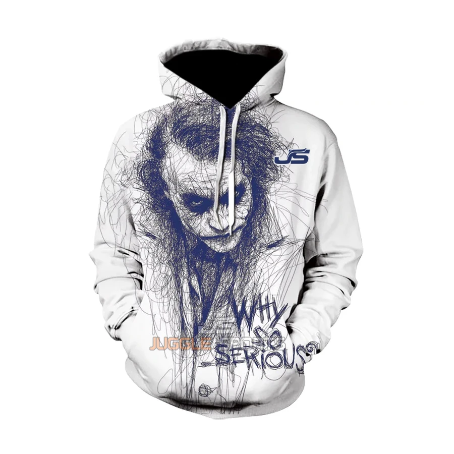 
3D Hoodies Printed Clown Joker Face Pattern sublimation Comfortable Fleece sweatshirts Hoodies Funny Hoody 