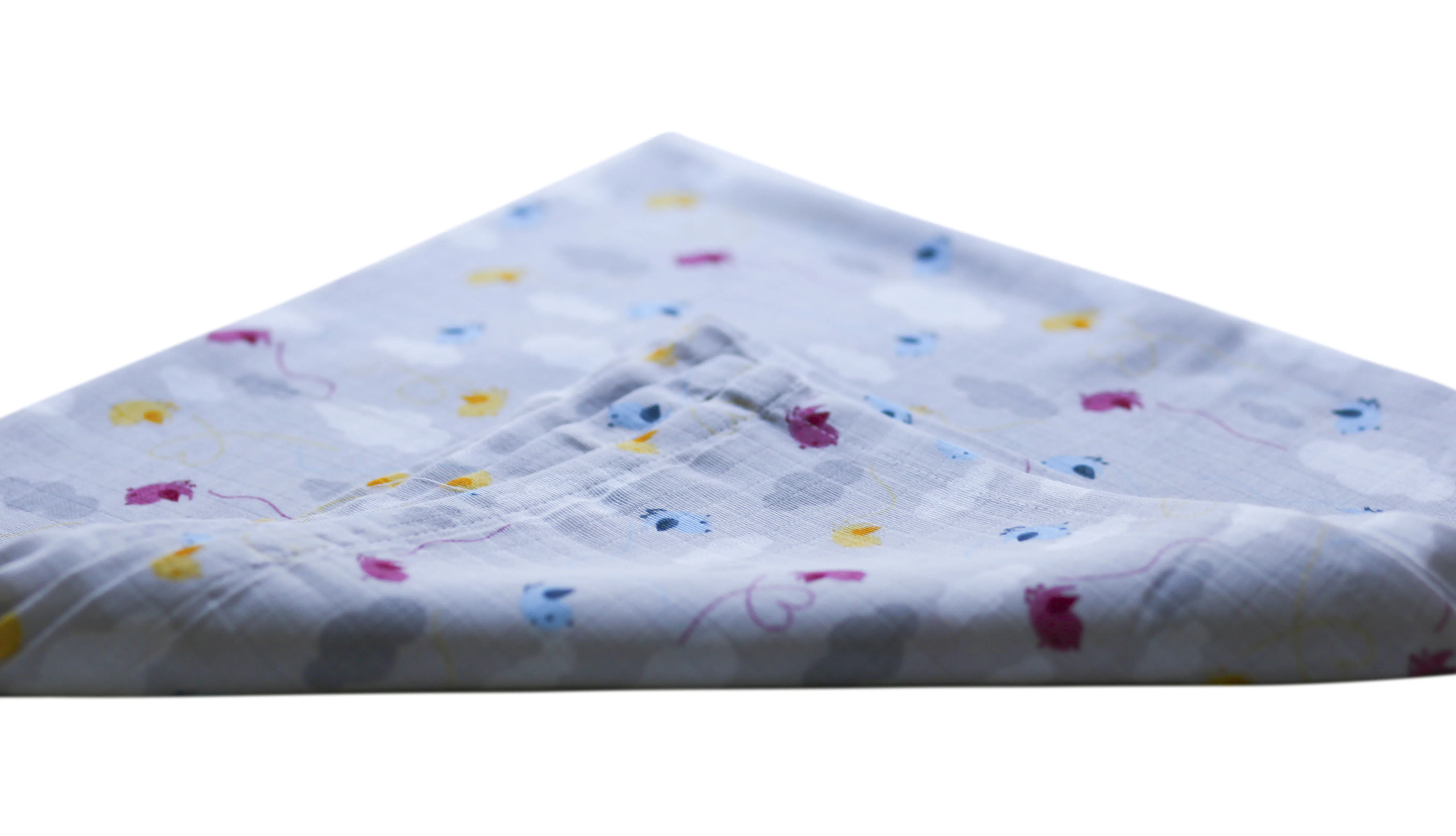 Bird cloud pattern 100% cotton soft baby muslin fabric