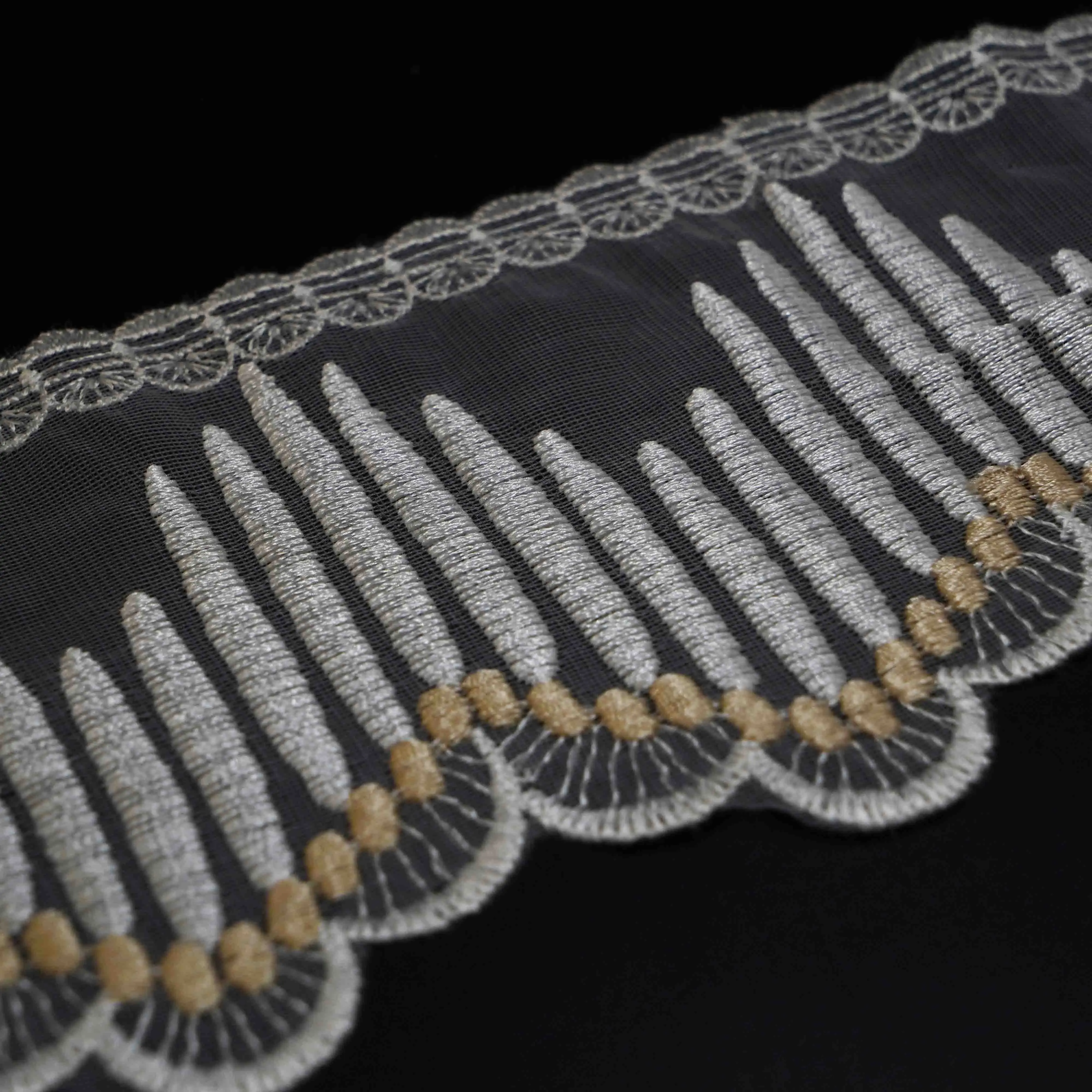 New Style Lace Trim Embroidery Border Lace Trimming Border Chemical Embroidery Lace Trimming for Dress