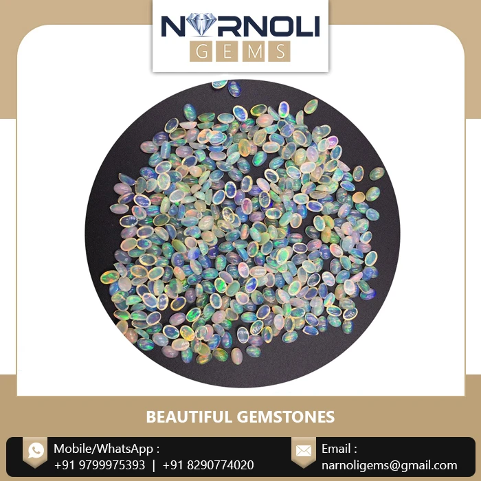 Wholesale Price Multi Color Polished Shine Opal Ovals Shape Gemstone Semiprecious Gemstones Supplier